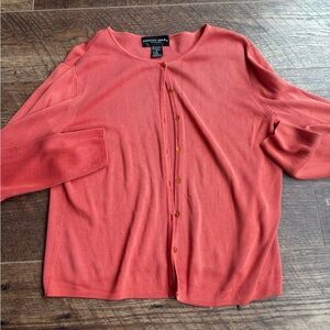 Vintage Silk Coral Cardigan